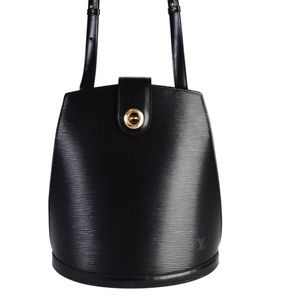 Authentic LV vintage Clint black epi leather bucket shoulder bag